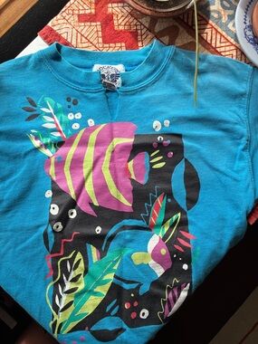 Dockers Turquoise Graphic Fish Short Sleeve Tee